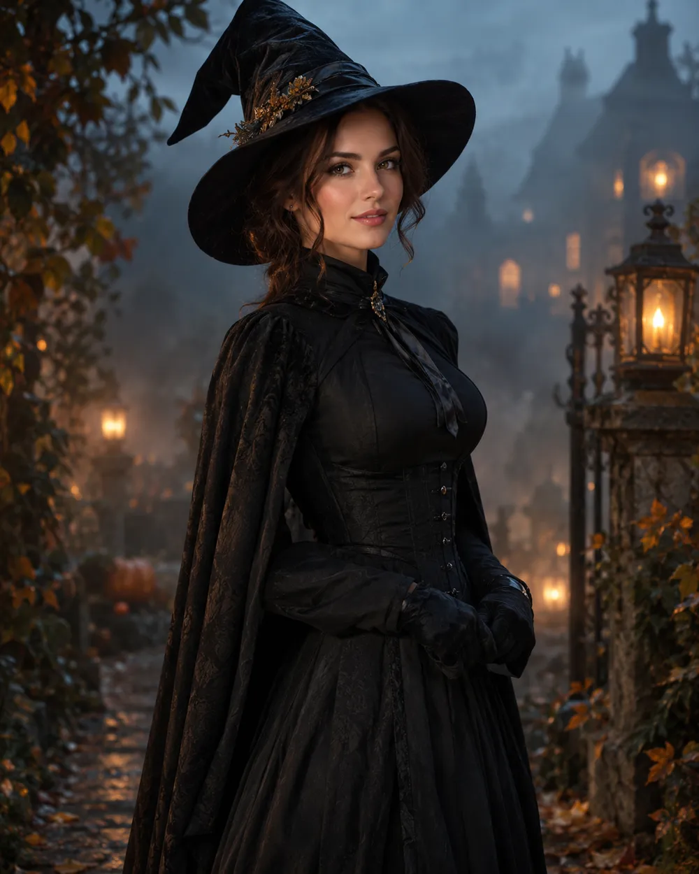 Halloween background AI prompt example