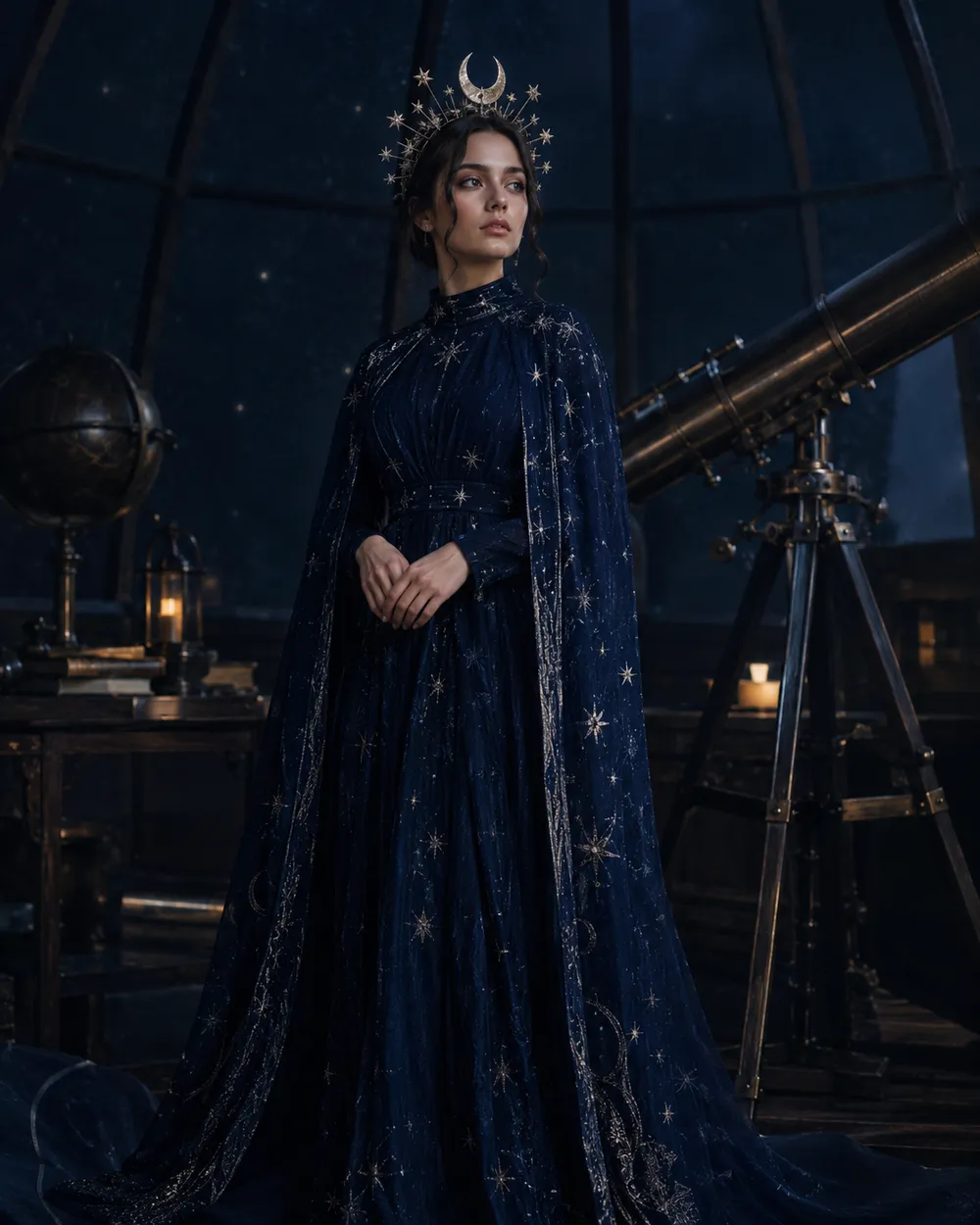 Cosmic Princess AI Halloween costume portrait