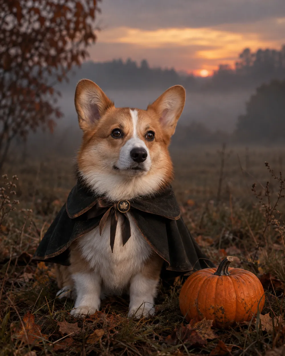 Headless rider inspired pet costume portrait