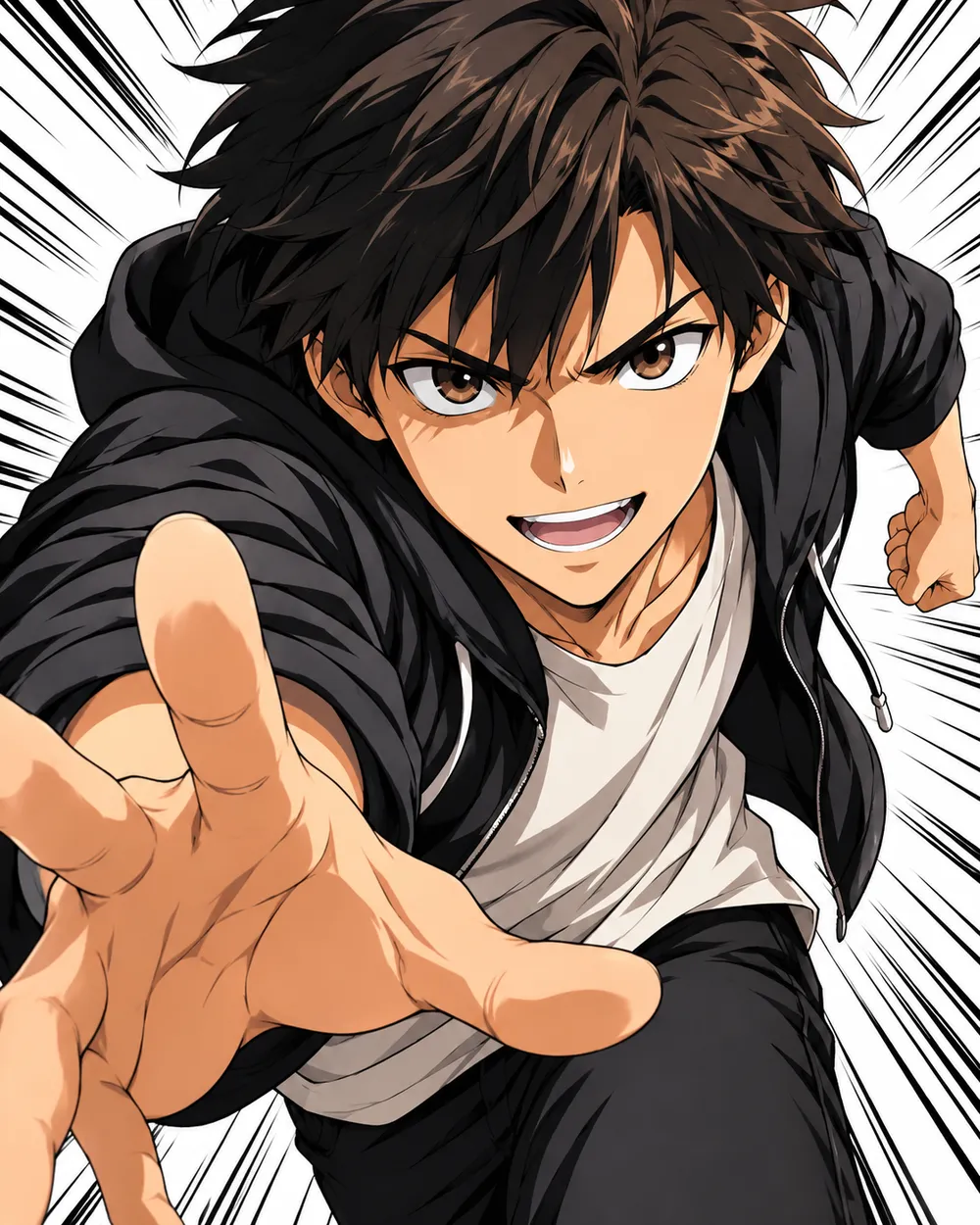 Manga speed lines anime AI video preset