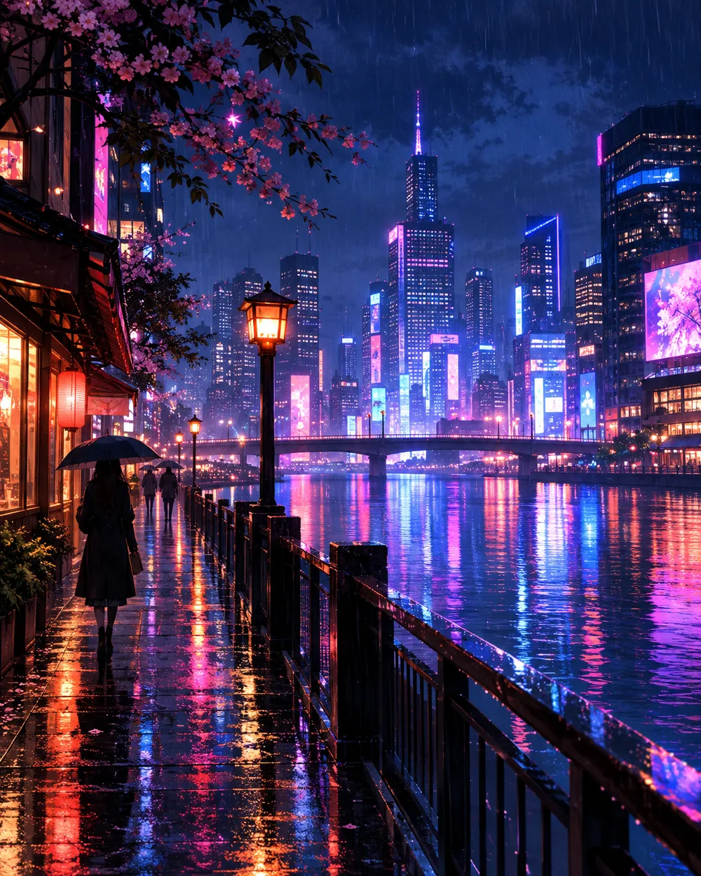 Neon city anime AI video preset