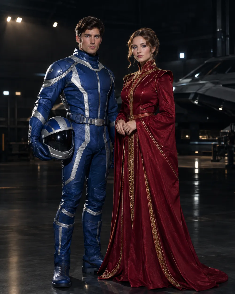 Original sci-fi couple Halloween costume portrait